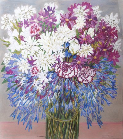 Agapantha, Chrysanthemums and Carnations by Joan Thewsey